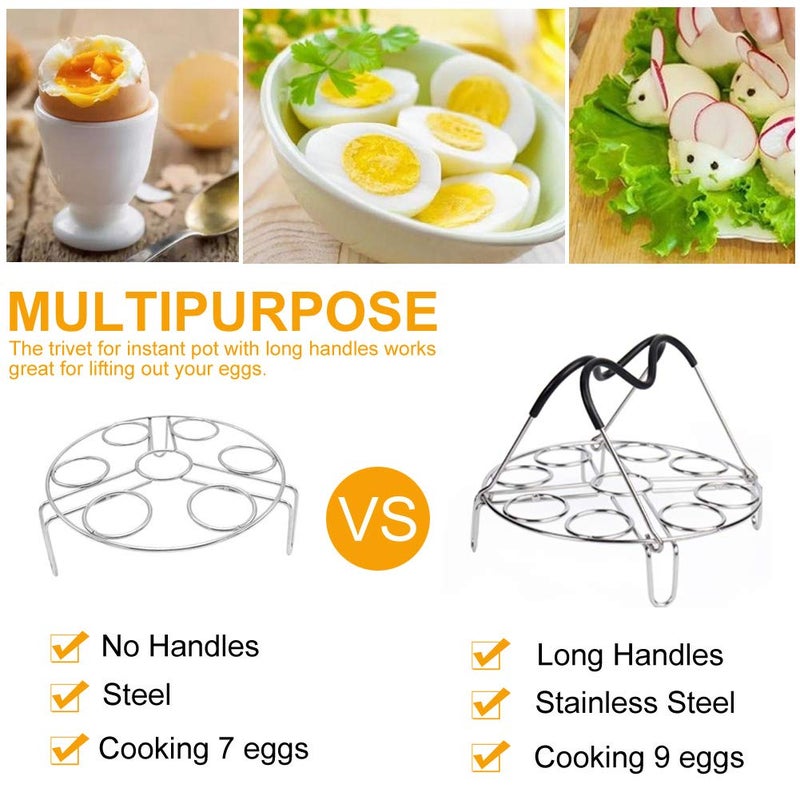 Sugaroom Egg Steamer Rack Trivet with Heat Resistant Handles for Instant Pot Accessories 5,6,8 Quart & Pressure Cooker, Stainless Steel - Image 4